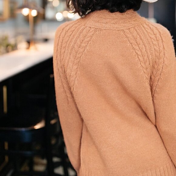 love riche Orange Knit Sweater w/ Shoulder Detail - Picture 3 of 6